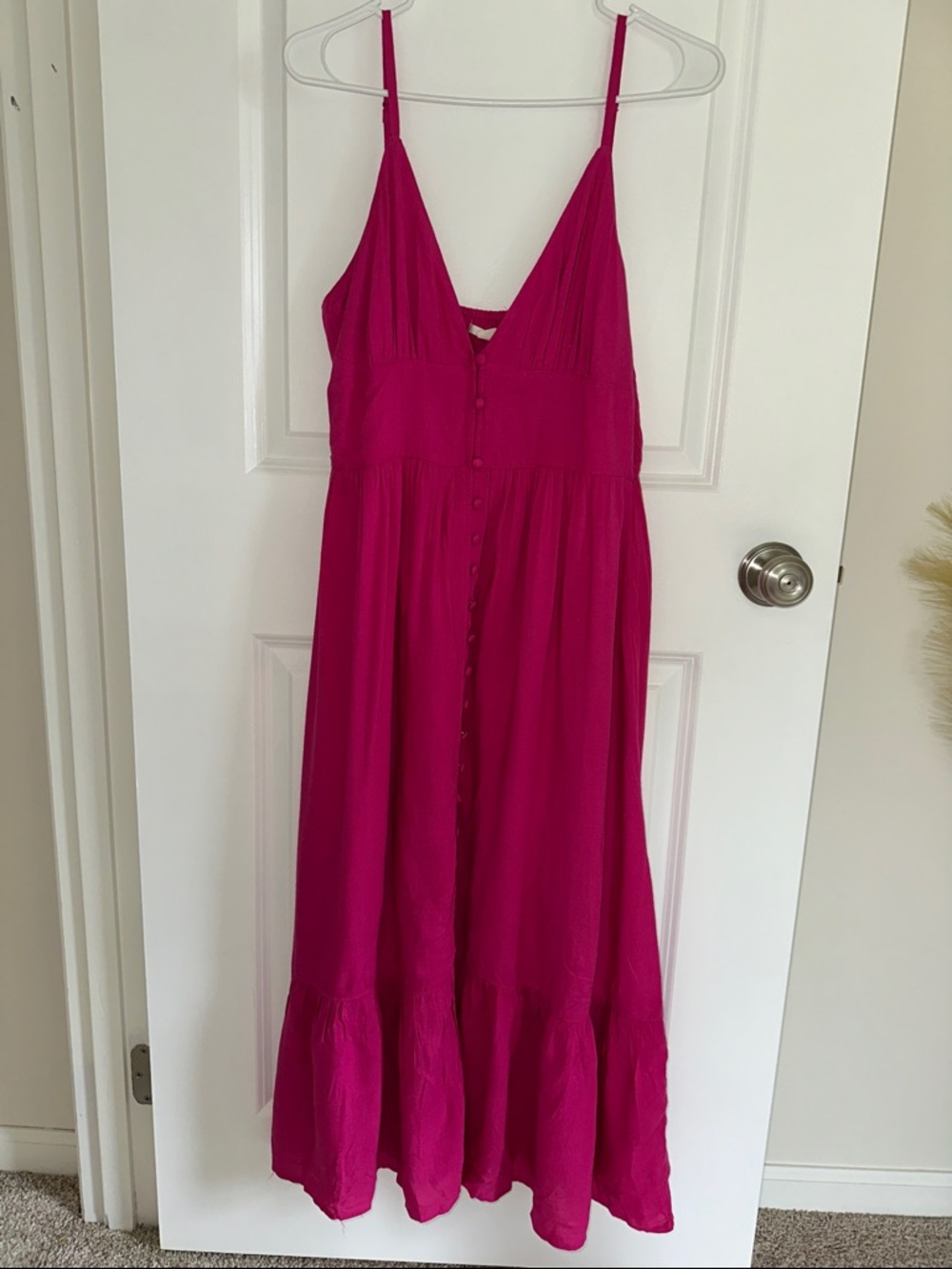 O'Neill Fuchsia Pink Spaghetti Strap Midi Dress